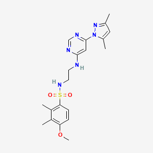 N-(2-((6-(3,5-dimethyl-1H-pyrazol-1-yl)pyrimidin-4-yl)amino)ethyl)-4-methoxy-2,3-dimethylbenzenesulfonamide