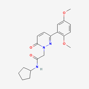 molecular formula C19H23N3O4 B2977170 N-cyclopentyl-2-[3-(2,5-dimethoxyphenyl)-6-oxo-1,6-dihydropyridazin-1-yl]acetamide CAS No. 941973-30-4
