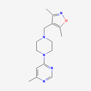 3,5-Dimethyl-4-[[4-(6-methylpyrimidin-4-yl)piperazin-1-yl]methyl]-1,2-oxazole