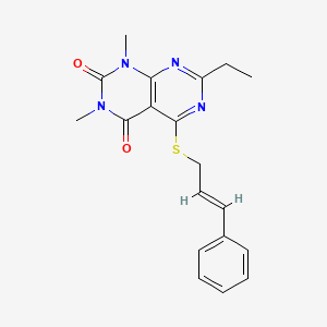 5-(cinnamylthio)-7-ethyl-1,3-dimethylpyrimido[4,5-d]pyrimidine-2,4(1H,3H)-dione