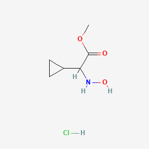molecular formula C6H12ClNO3 B2977178 Methyl 2-cyclopropyl-2-(hydroxyamino)acetate;hydrochloride CAS No. 2377033-51-5