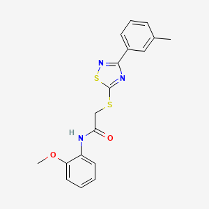 molecular formula C18H17N3O2S2 B2977180 N-(2-methoxyphenyl)-2-((3-(m-tolyl)-1,2,4-thiadiazol-5-yl)thio)acetamide CAS No. 864917-92-0