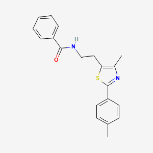 molecular formula C20H20N2OS B2977183 N-{2-[4-methyl-2-(4-methylphenyl)-1,3-thiazol-5-yl]ethyl}benzamide CAS No. 893360-54-8