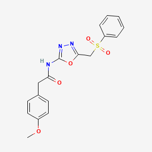 2-(4-methoxyphenyl)-N-(5-((phenylsulfonyl)methyl)-1,3,4-oxadiazol-2-yl)acetamide