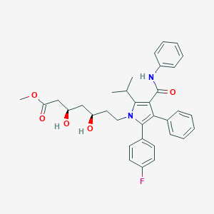 molecular formula C34H37FN2O5 B029772 (3R,5R)-甲基 7-(2-(4-氟苯基)-5-异丙基-3-苯基-4-(苯甲酰氨基)-1H-吡咯-1-基)-3,5-二羟基庚酸酯 CAS No. 345891-62-5