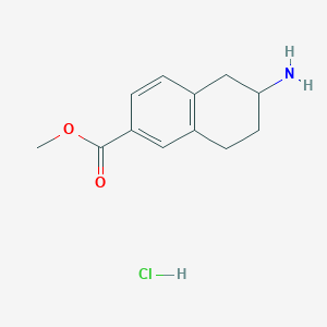molecular formula C12H16ClNO2 B2977210 Methyl 6-amino-5,6,7,8-tetrahydronaphthalene-2-carboxylate hydrochloride CAS No. 1355592-47-0