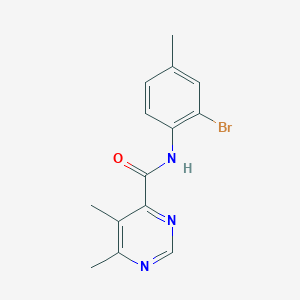 molecular formula C14H14BrN3O B2977216 N-(2-bromo-4-methylphenyl)-5,6-dimethylpyrimidine-4-carboxamide CAS No. 2415602-75-2