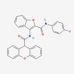 molecular formula C29H19FN2O4 B2977218 N-(2-((4-fluorophenyl)carbamoyl)benzofuran-3-yl)-9H-xanthene-9-carboxamide CAS No. 847409-67-0