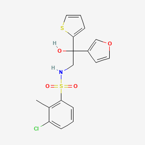 3-chloro-N-(2-(furan-3-yl)-2-hydroxy-2-(thiophen-2-yl)ethyl)-2-methylbenzenesulfonamide