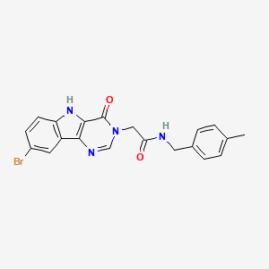 2-(8-bromo-4-oxo-4,5-dihydro-3H-pyrimido[5,4-b]indol-3-yl)-N-(4-methylbenzyl)acetamide