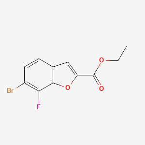 molecular formula C11H8BrFO3 B2977243 Ethyl 6-bromo-7-fluoro-1-benzofuran-2-carboxylate CAS No. 2366994-40-1