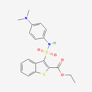 molecular formula C19H20N2O4S2 B2977249 ethyl 3-(N-(4-(dimethylamino)phenyl)sulfamoyl)benzo[b]thiophene-2-carboxylate CAS No. 932354-25-1