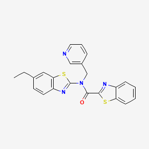 molecular formula C23H18N4OS2 B2977288 N-(6-ethylbenzo[d]thiazol-2-yl)-N-(pyridin-3-ylmethyl)benzo[d]thiazole-2-carboxamide CAS No. 895027-88-0