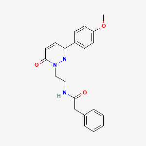 molecular formula C21H21N3O3 B2977293 N-{2-[3-(4-methoxyphenyl)-6-oxo-1,6-dihydropyridazin-1-yl]ethyl}-2-phenylacetamide CAS No. 921572-49-8