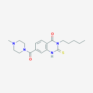 molecular formula C19H26N4O2S B2977294 7-(4-methylpiperazine-1-carbonyl)-3-pentyl-2-sulfanylidene-1,2,3,4-tetrahydroquinazolin-4-one CAS No. 309940-32-7