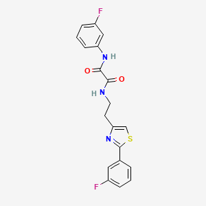 molecular formula C19H15F2N3O2S B2977302 N'-(3-fluorophenyl)-N-{2-[2-(3-fluorophenyl)-1,3-thiazol-4-yl]ethyl}ethanediamide CAS No. 895784-13-1