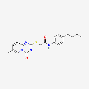 molecular formula C20H22N4O2S B2977304 N-(4-butylphenyl)-2-({7-methyl-4-oxo-4H-pyrido[1,2-a][1,3,5]triazin-2-yl}sulfanyl)acetamide CAS No. 896319-08-7