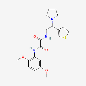 molecular formula C20H25N3O4S B2977345 N'-(2,5-dimethoxyphenyl)-N-[2-(pyrrolidin-1-yl)-2-(thiophen-3-yl)ethyl]ethanediamide CAS No. 946355-38-0