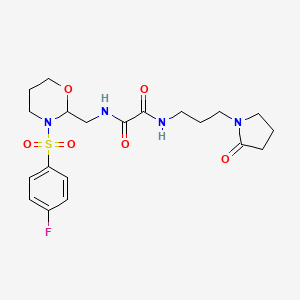 B2977349 N1-((3-((4-fluorophenyl)sulfonyl)-1,3-oxazinan-2-yl)methyl)-N2-(3-(2-oxopyrrolidin-1-yl)propyl)oxalamide CAS No. 872976-20-0
