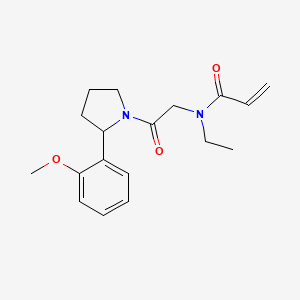 molecular formula C18H24N2O3 B2977363 N-Ethyl-N-[2-[2-(2-methoxyphenyl)pyrrolidin-1-yl]-2-oxoethyl]prop-2-enamide CAS No. 2361793-02-2