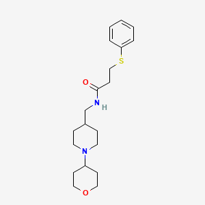 molecular formula C20H30N2O2S B2977371 N-{[1-(oxan-4-yl)piperidin-4-yl]methyl}-3-(phenylsulfanyl)propanamide CAS No. 2034589-93-8