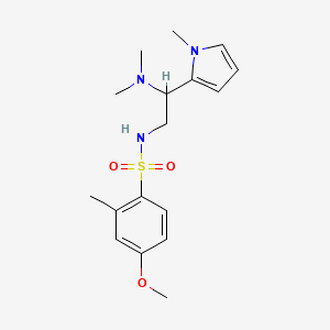 molecular formula C17H25N3O3S B2977386 N-(2-(dimethylamino)-2-(1-methyl-1H-pyrrol-2-yl)ethyl)-4-methoxy-2-methylbenzenesulfonamide CAS No. 1049348-22-2