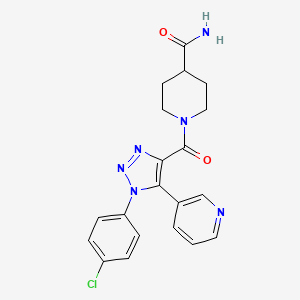 molecular formula C20H19ClN6O2 B2977396 1-[1-(4-chlorophenyl)-5-(pyridin-3-yl)-1H-1,2,3-triazole-4-carbonyl]piperidine-4-carboxamide CAS No. 1326855-51-9