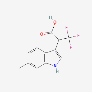 molecular formula C12H10F3NO2 B2977408 3,3,3-Trifluoro-2-(6-methyl-1H-indol-3-yl)propanoic acid CAS No. 2197052-76-7