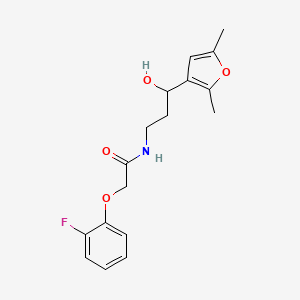 molecular formula C17H20FNO4 B2977430 N-[3-(2,5-Dimethylfuran-3-YL)-3-hydroxypropyl]-2-(2-fluorophenoxy)acetamide CAS No. 1421506-15-1