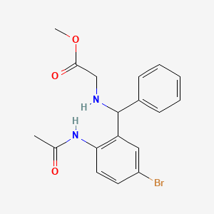 molecular formula C18H19BrN2O3 B2977476 METHYL 2-{[(5-BROMO-2-ACETAMIDOPHENYL)(PHENYL)METHYL]AMINO}ACETATE CAS No. 119935-35-2