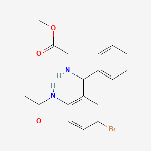 Methyl 2-[[(2-acetamido-5-bromophenyl)-phenylmethyl]amino]acetate