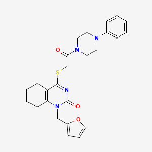 1-(furan-2-ylmethyl)-4-((2-oxo-2-(4-phenylpiperazin-1-yl)ethyl)thio)-5,6,7,8-tetrahydroquinazolin-2(1H)-one