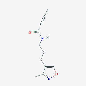 molecular formula C11H14N2O2 B2977511 N-[3-(3-Methyl-1,2-oxazol-4-yl)propyl]but-2-ynamide CAS No. 2411307-47-4