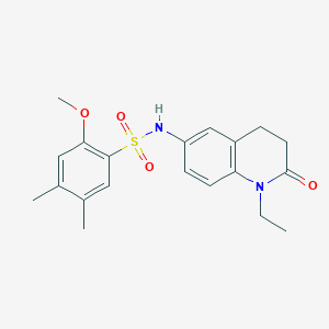 molecular formula C20H24N2O4S B2977513 N-(1-ethyl-2-oxo-1,2,3,4-tetrahydroquinolin-6-yl)-2-methoxy-4,5-dimethylbenzene-1-sulfonamide CAS No. 922105-32-6