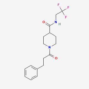 1-(3-phenylpropanoyl)-N-(2,2,2-trifluoroethyl)piperidine-4-carboxamide