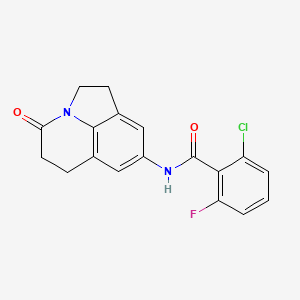 2-chloro-6-fluoro-N-(4-oxo-2,4,5,6-tetrahydro-1H-pyrrolo[3,2,1-ij]quinolin-8-yl)benzamide