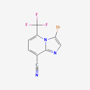 molecular formula C9H3BrF3N3 B2977561 3-Bromo-5-(trifluoromethyl)imidazo[1,2-a]pyridine-8-carbonitrile CAS No. 2138312-50-0