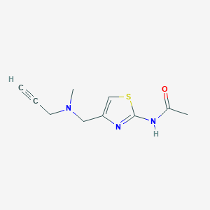 molecular formula C10H13N3OS B2977568 N-[4-[[Methyl(prop-2-ynyl)amino]methyl]-1,3-thiazol-2-yl]acetamide CAS No. 1825453-24-4