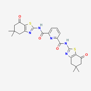 molecular formula C25H25N5O4S2 B2977593 N2,N6-bis(5,5-dimethyl-7-oxo-4,5,6,7-tetrahydrobenzo[d]thiazol-2-yl)pyridine-2,6-dicarboxamide CAS No. 392325-12-1