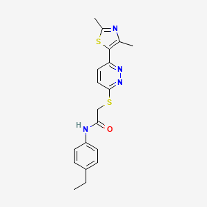 molecular formula C19H20N4OS2 B2977605 2-((6-(2,4-dimethylthiazol-5-yl)pyridazin-3-yl)thio)-N-(4-ethylphenyl)acetamide CAS No. 872988-12-0
