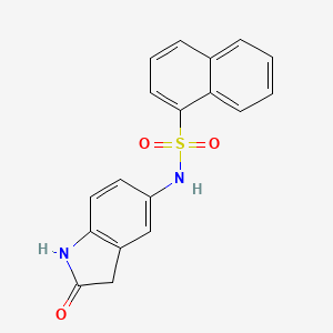 molecular formula C18H14N2O3S B2977621 N-(2-oxoindolin-5-yl)naphthalene-1-sulfonamide CAS No. 921836-62-6