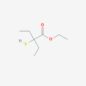 molecular formula C8H16O2S B2977636 ethyl 2-ethyl-2-sulfanylbutanoate CAS No. 67431-23-6