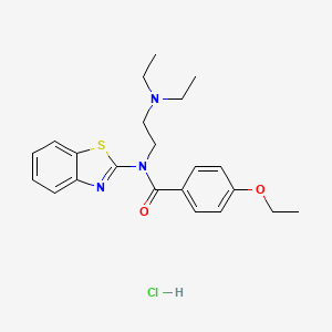 molecular formula C22H28ClN3O2S B2977644 N-(1,3-BENZOTHIAZOL-2-YL)-N-[2-(DIETHYLAMINO)ETHYL]-4-ETHOXYBENZAMIDE HYDROCHLORIDE CAS No. 1216981-29-1