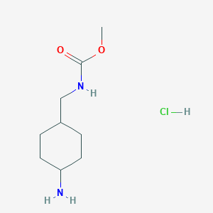 molecular formula C9H19ClN2O2 B2977669 Methyl N-[(4-aminocyclohexyl)methyl]carbamate hydrochloride CAS No. 1909309-18-7