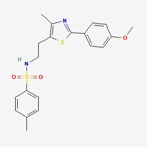 molecular formula C20H22N2O3S2 B2977695 N-{2-[2-(4-methoxyphenyl)-4-methyl-1,3-thiazol-5-yl]ethyl}-4-methylbenzene-1-sulfonamide CAS No. 873010-19-6
