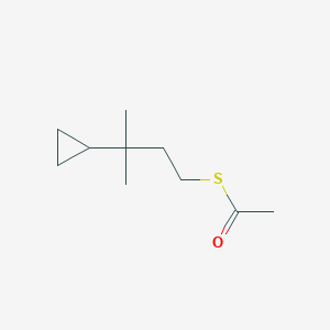 molecular formula C10H18OS B2977704 1-[(3-Cyclopropyl-3-methylbutyl)sulfanyl]ethan-1-one CAS No. 2095408-93-6