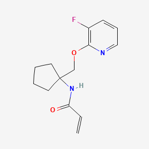 molecular formula C14H17FN2O2 B2977709 N-[1-[(3-Fluoropyridin-2-yl)oxymethyl]cyclopentyl]prop-2-enamide CAS No. 2411248-47-8