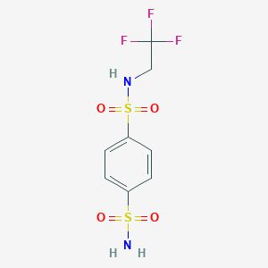 molecular formula C8H9F3N2O4S2 B2977744 N1-(2,2,2-trifluoroethyl)benzene-1,4-disulfonamide CAS No. 1096912-37-6