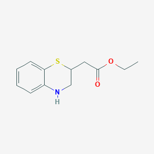 molecular formula C12H15NO2S B2977750 Ethyl 2-(3,4-dihydro-2H-1,4-benzothiazin-2-yl)acetate CAS No. 2248320-59-2