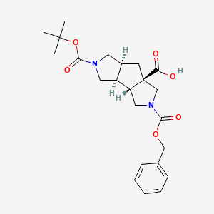 B2977781 Racemic-(3aS,3bR,6aR,7aS)-5-((benzyloxy)carbonyl)-2-(tert-butoxycarbonyl)decahydro-1H-cyclopenta[1,2-c:3,4-c]dipyrrole-6a-carboxylic acid CAS No. 1357352-34-1